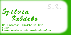 szilvia kabdebo business card